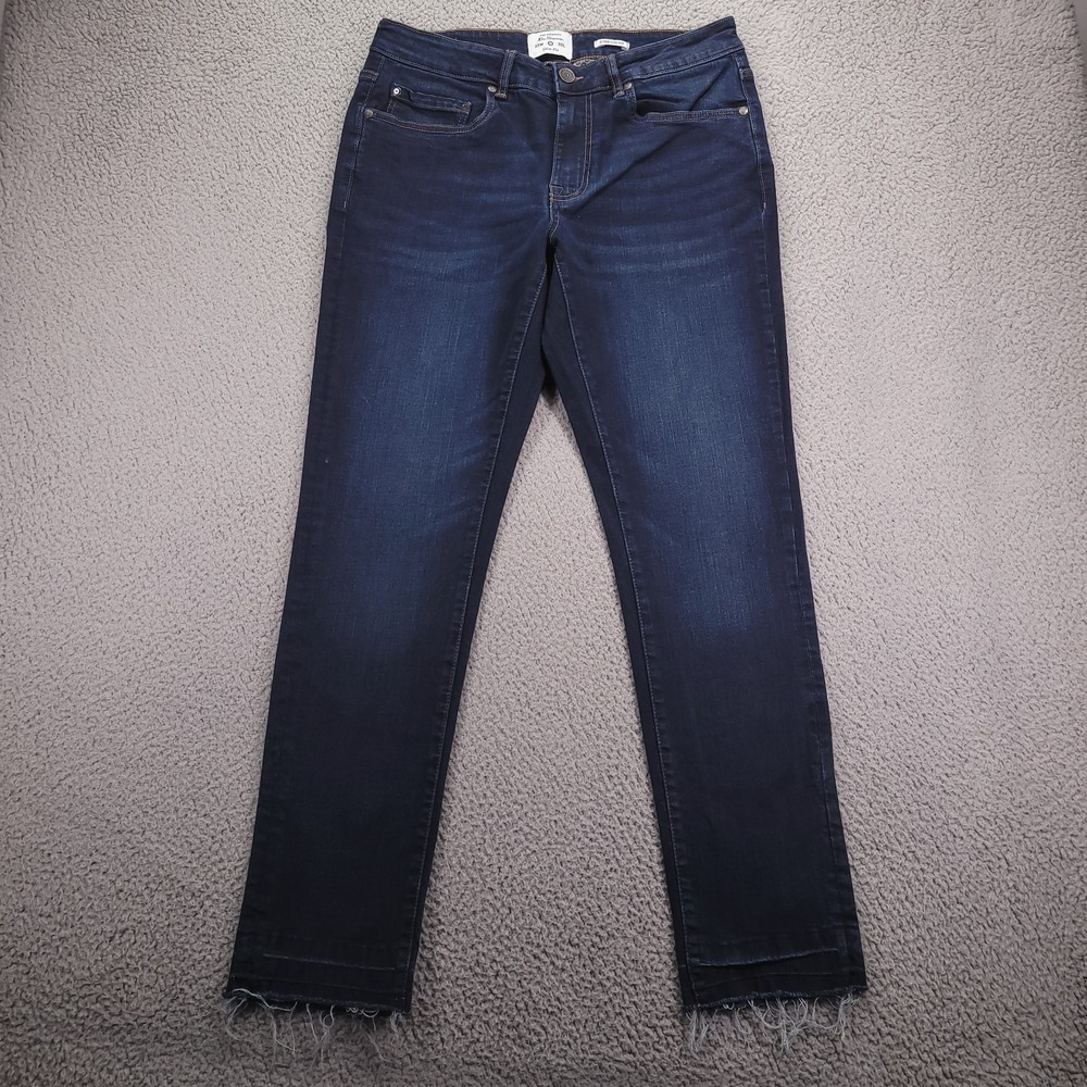 BEN SHERMAN Jeans Mens Size 33x30 Slim Fit Dark Stretch Denim Rolled/Frayed Hem